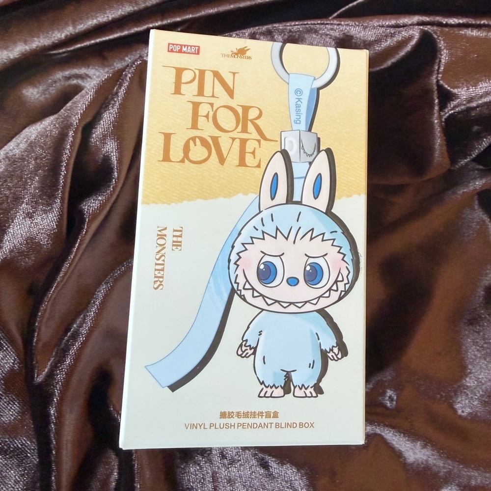 Labubu PIN FOR LOVE Letter “ K “ Key chain Charm light Blue color Pop Mart NEW - Picture 13 of 13